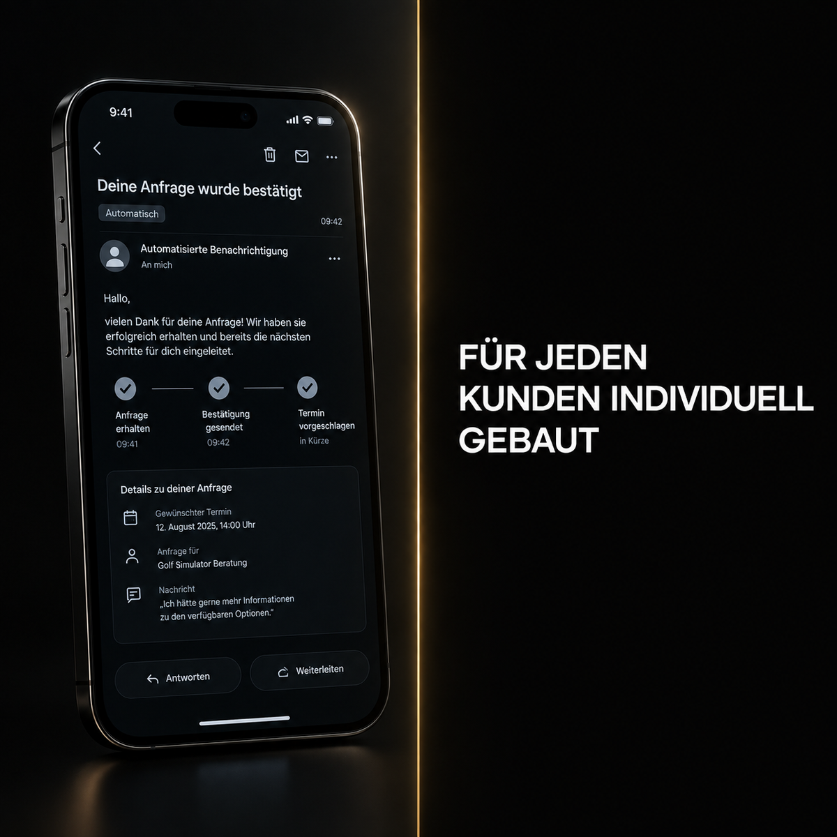 Feature-Grafik zum automatisierten E-Mail-System