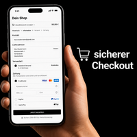 Grafik einer Hand, die ein Smartphone hält